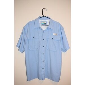 Magellan Outdoors Fishing Shirt Mens Large Blue‎ Relaxed Fit Moisture Wicking